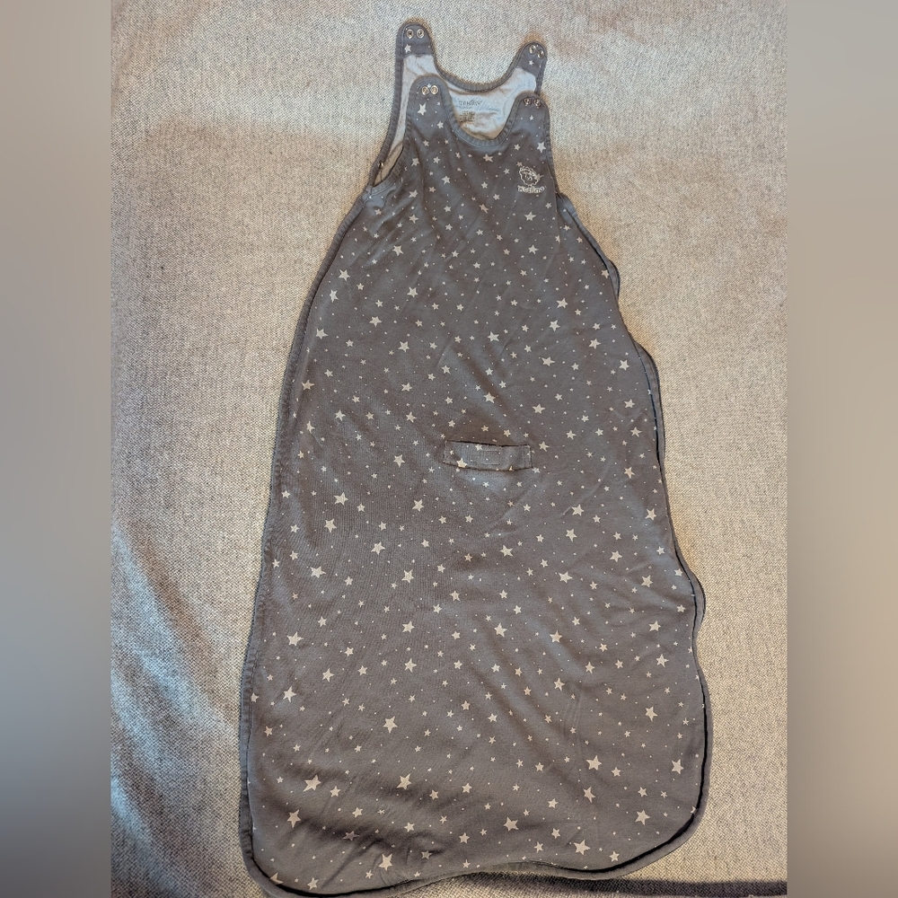 Woolino 4-season Toddler Merino Wool Sleep Sack, Grey Stars